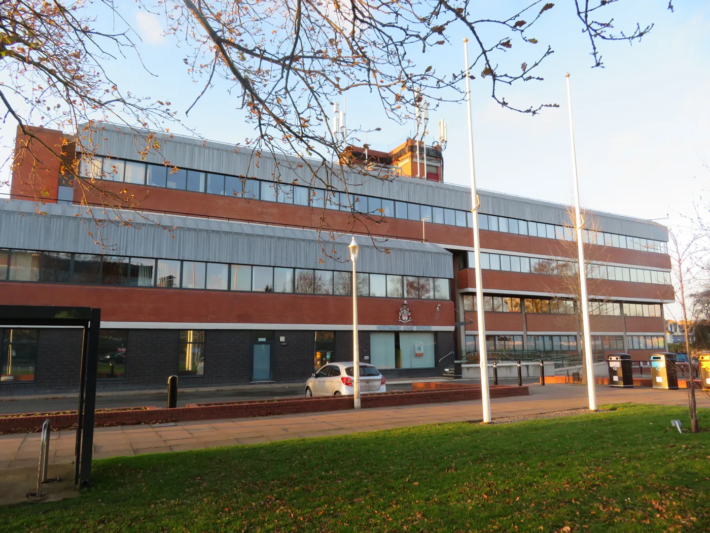 Hertsmere Borough Council's Civic Offices on Elstree Way, Borehamwood, photographed before the incident