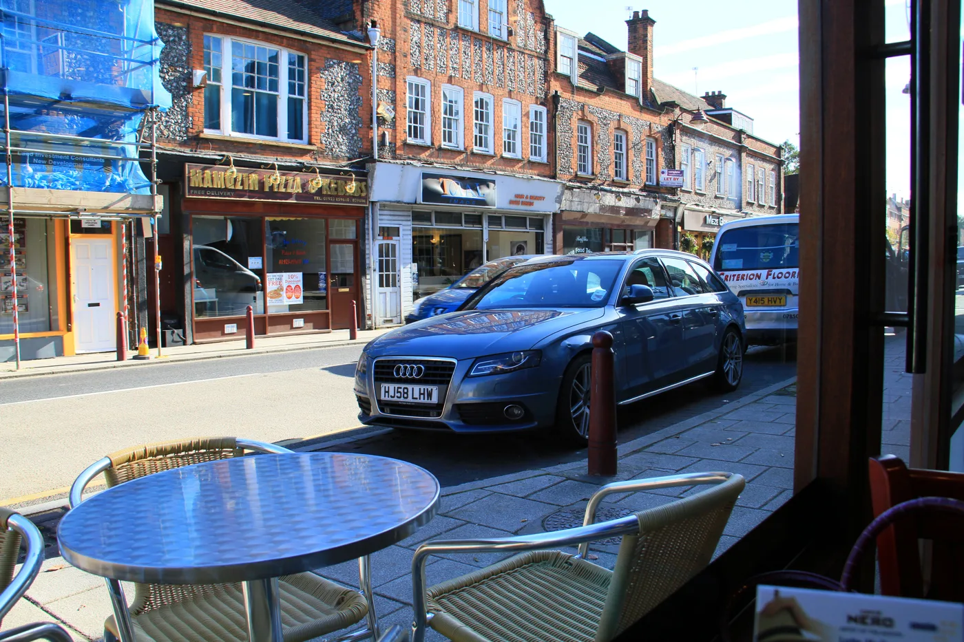Businesses on the west side of Watling Street, Radlett, the road Newberries car park sits behind